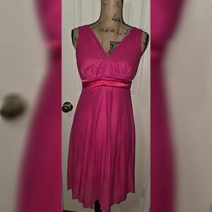 Y2K B. Darlin Juniors 7/8 Hot Pink Lace Trim Fairycore Party Midi Dress